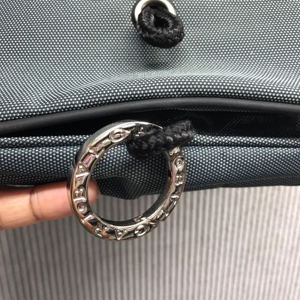 Bvlgari Parfums Folding Travel Cosmetic Bag Gray Black 2 Organization Pockets
